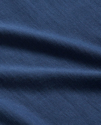 Close-up of blue - Tasman Merino fabric texture ultrafine knit. © Bluey Merino Tasmania