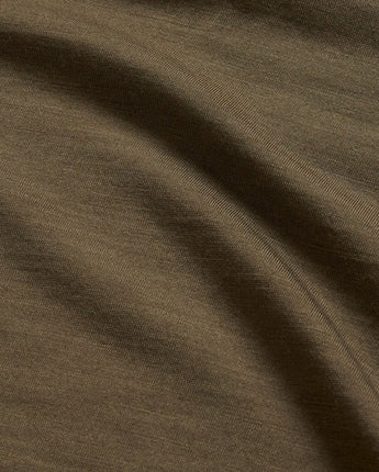 Close-up of Pale Khaki - West Coast Merino fabric texture ultrafine knit. © Bluey Merino Tasmania
