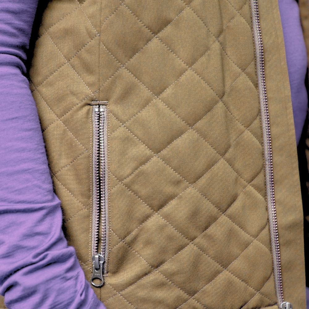 Quilted Bone Merino gilet vest. © Bluey Merino Tasmania
