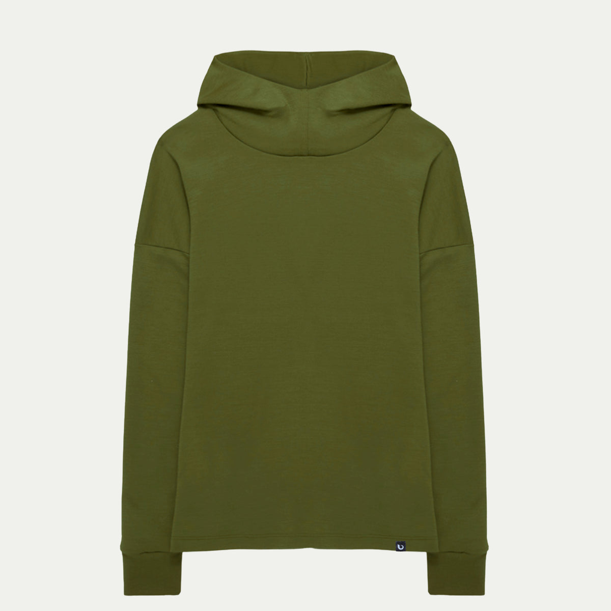 Women's Nora Superfine Merino Hoodie - Moss Green - © Bluey Merino Tasmania