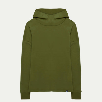 Women's Nora Superfine Merino Hoodie - Moss Green - © Bluey Merino Tasmania
