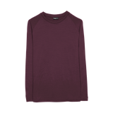Men’s Tasmanian Merino 180 Raglan Long Sleeve Top in Dark Bridestowe (Deep Aubergine)  - © Bluey Merino